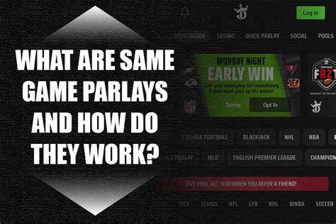how do same game parlays work|Same.